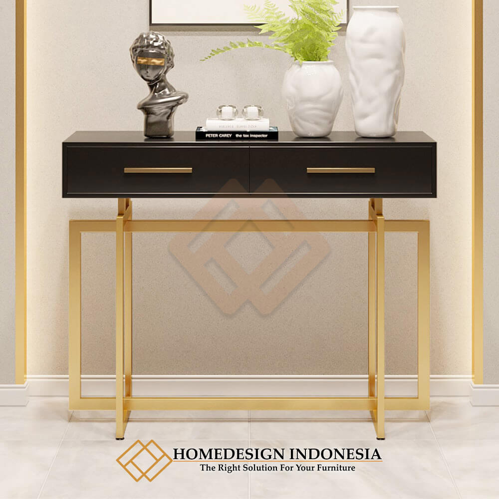 Promo Ramadhan Meja Konsul Minimalis Stainless Glossy Gold HD-1632