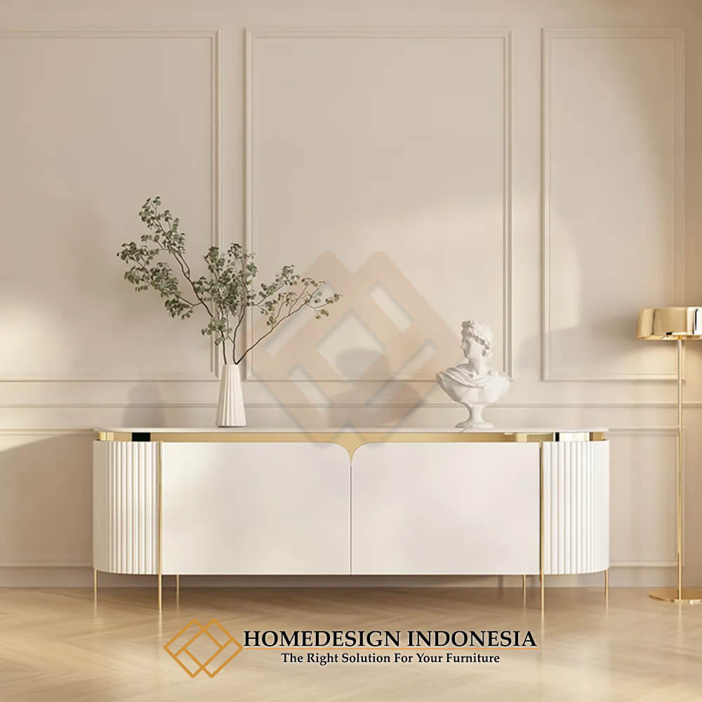 Bufet TV Minimalis Terbaru Model Salur Solid Duco HD-1681