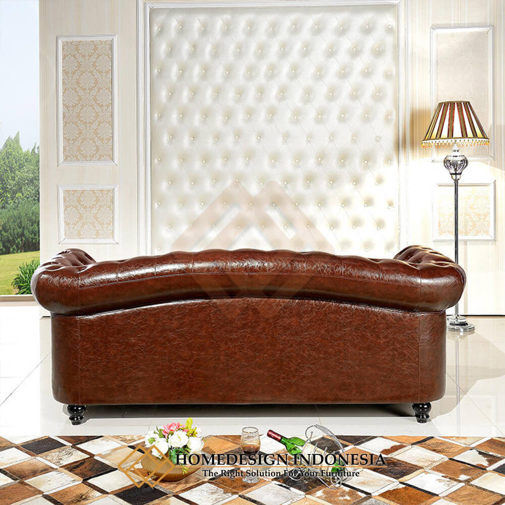 Sofa Tamu Chesterfield Minimalis Rangka Kayu Jati Berkualitas HD-1668.2