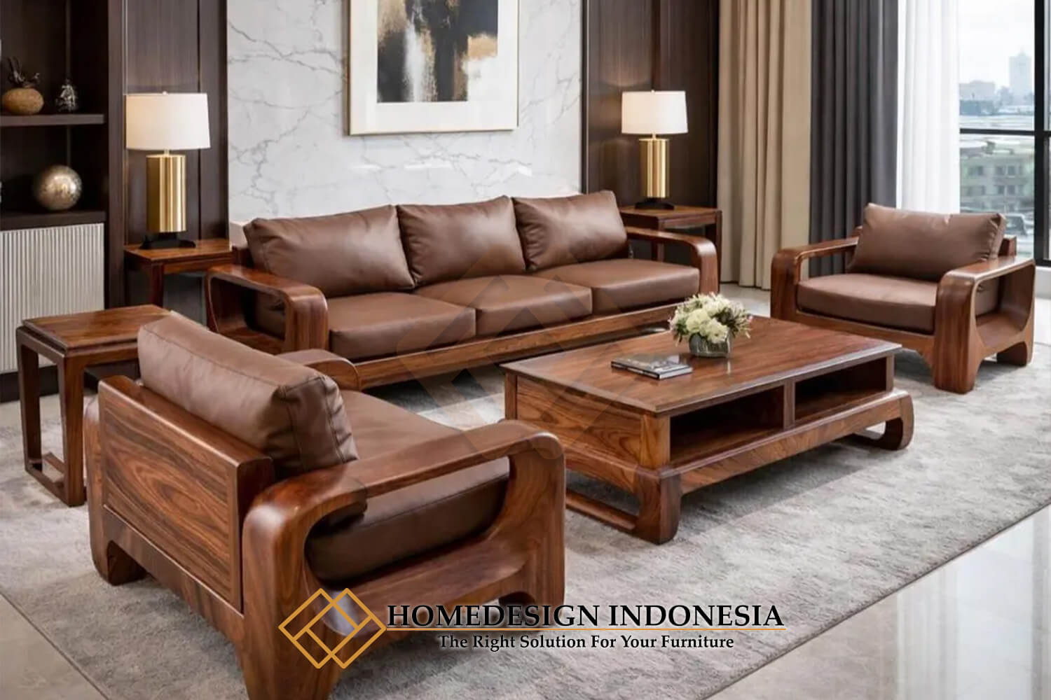 Sofa Tamu Minimalis Jati Modern Design Ramadhan Sale HD-1695.1