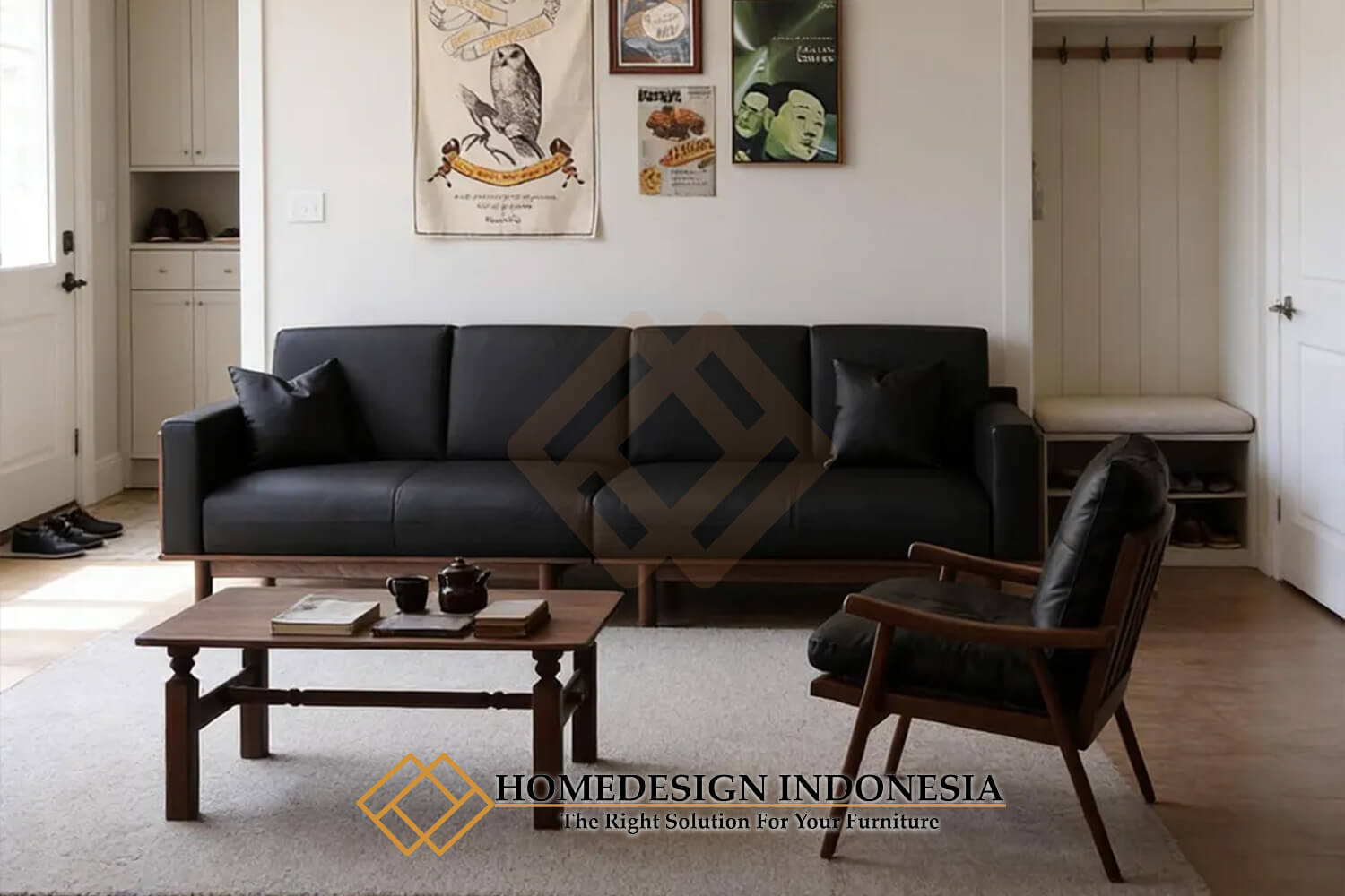 Sofa Tamu Minimalis Jati Vintage Style Solid Wood HD-1698