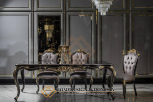 Harga Meja Makan Jepara Mewah Top Marmer Nero Best Sale HD-1761