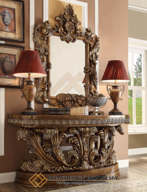 Meja Konsol Mewah Klasik Ukiran Relief Design HD-1767