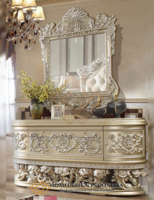 Meja Konsul Mewah Ukiran Klasik Champagne Color HD-1770