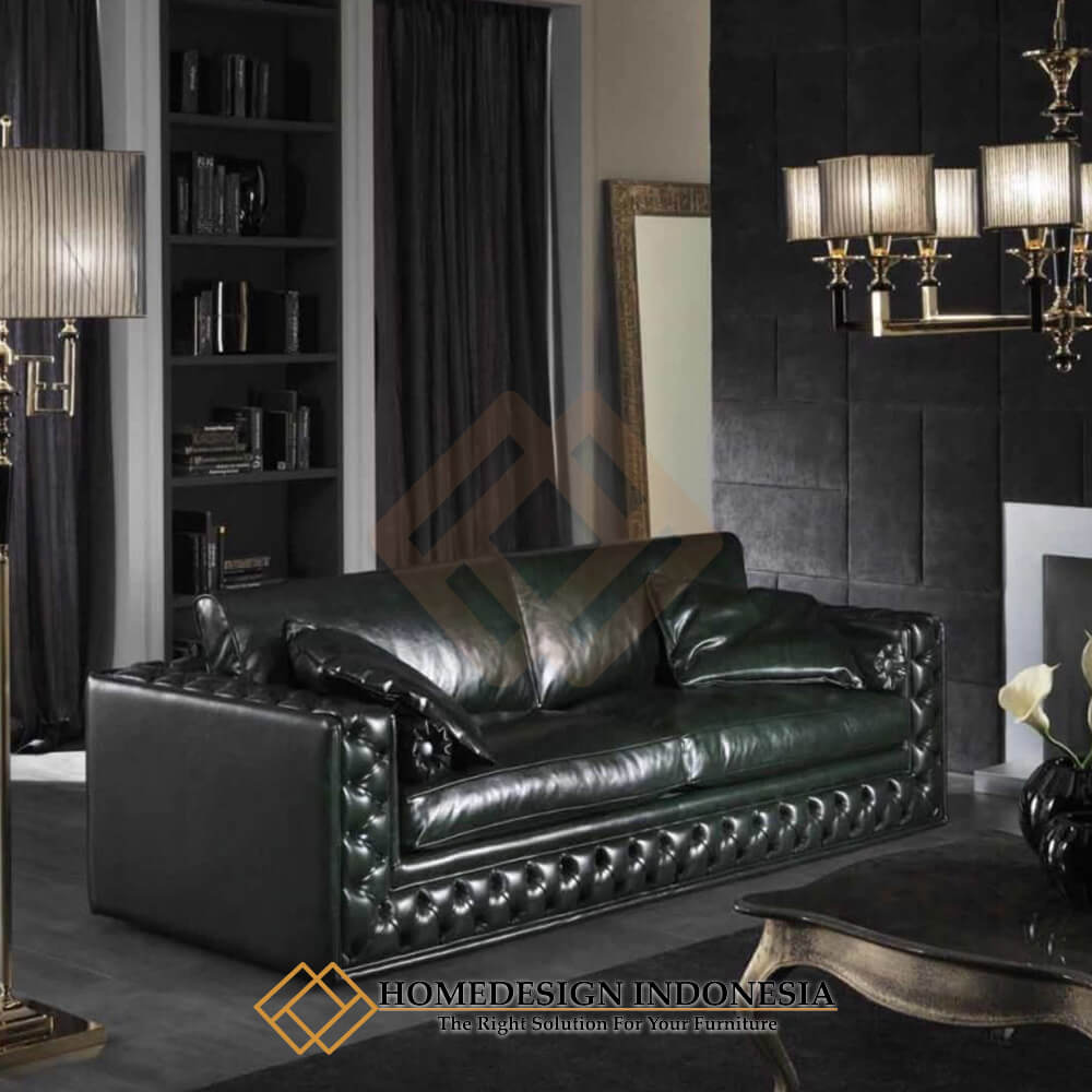 Sofa Chesterfield Minimalis New Design Luxury Leather HD-1724