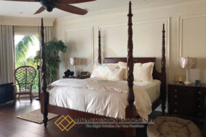 Tempat Tidur Kanopi Mewah Jati Elegant Natural Color HD-1764