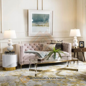Beli Sofa Minimalis 2 Seater Modern Elegant Sweet Pinky HD-1798