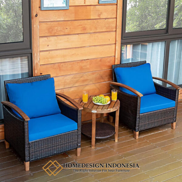 Kursi Outdoor Minimalis Rotan Sintetis Waterproof Design HD-1812