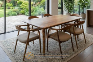 Model Meja Makan Hiroshima Minimalis Kayu Jati Kualitas Premium HD-1801