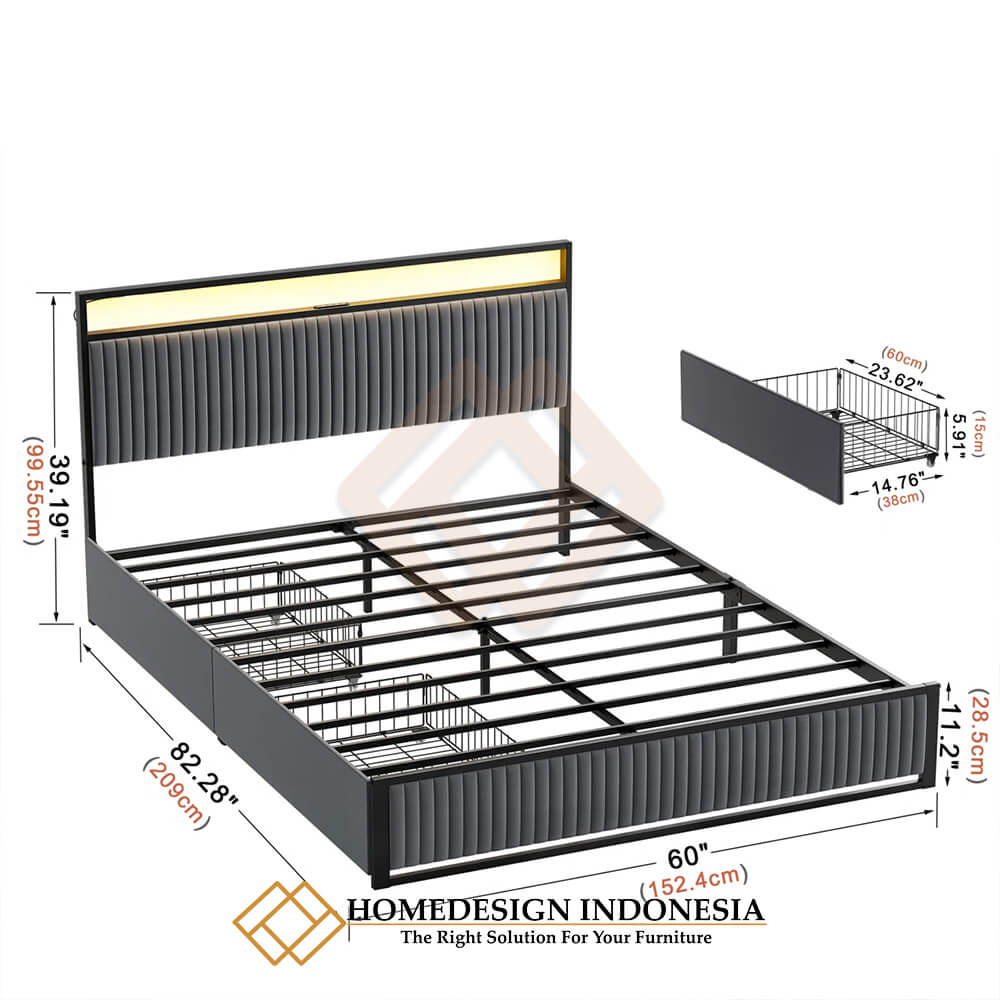 Ranjang Dipan Minimalis Jepara Futuristic Modern Style HD-1809.2