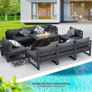Set Sofa Outdoor Minimalis Rangka Aluminium Kokoh HD-1817