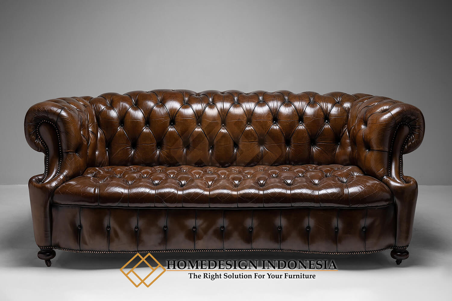 Sofa Chesterfield Kulit Asli Premium HD-1823.1