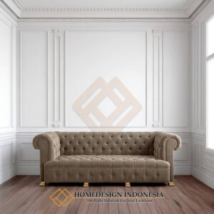 Sofa Chesterfield Rangka Kayu Jati Desain Cantik Elegan HD-1824