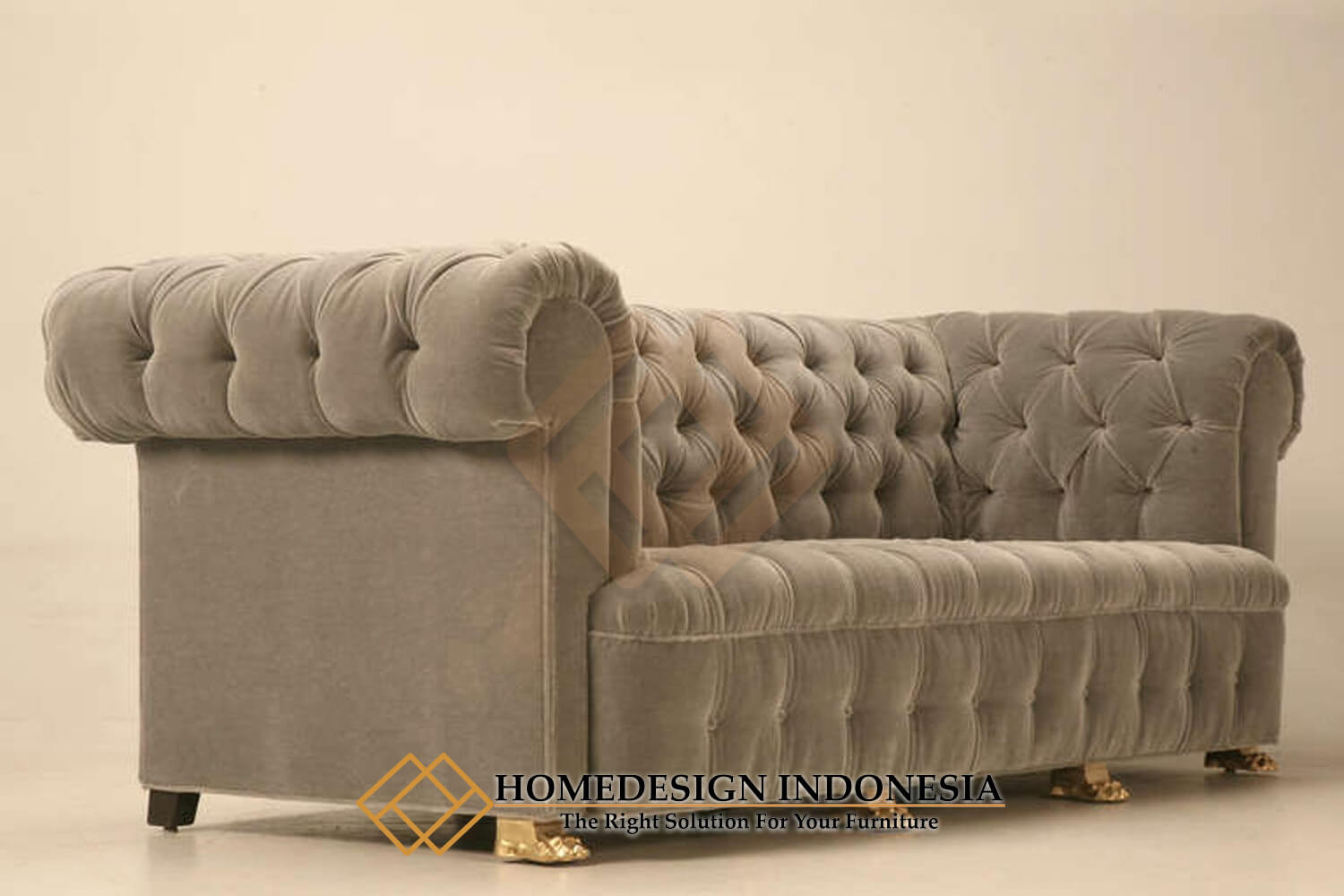 Sofa Chesterfield Rangka Kayu Jati Desain Cantik Elegan HD-1824.1