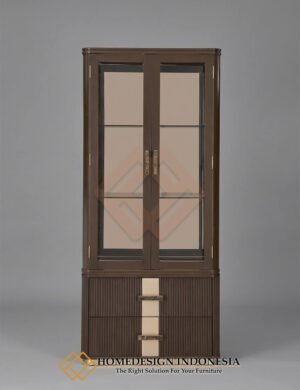 Lemari Hias Kaca Minimalis Elegant Furniture Modern HD-1835