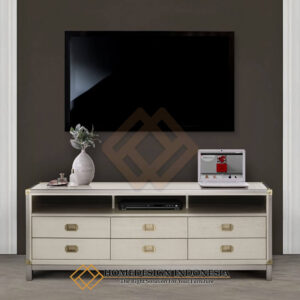 Meja TV Minimalis Anggun White Lily Solid Duco Color HD-1834