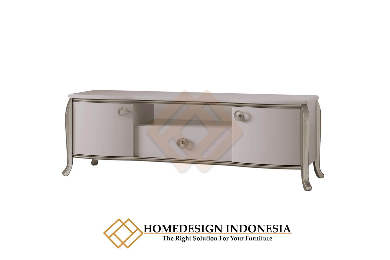Bufet TV Mewah Minimalis White Grey Solid Duco Beautiful Color HD-1883.1