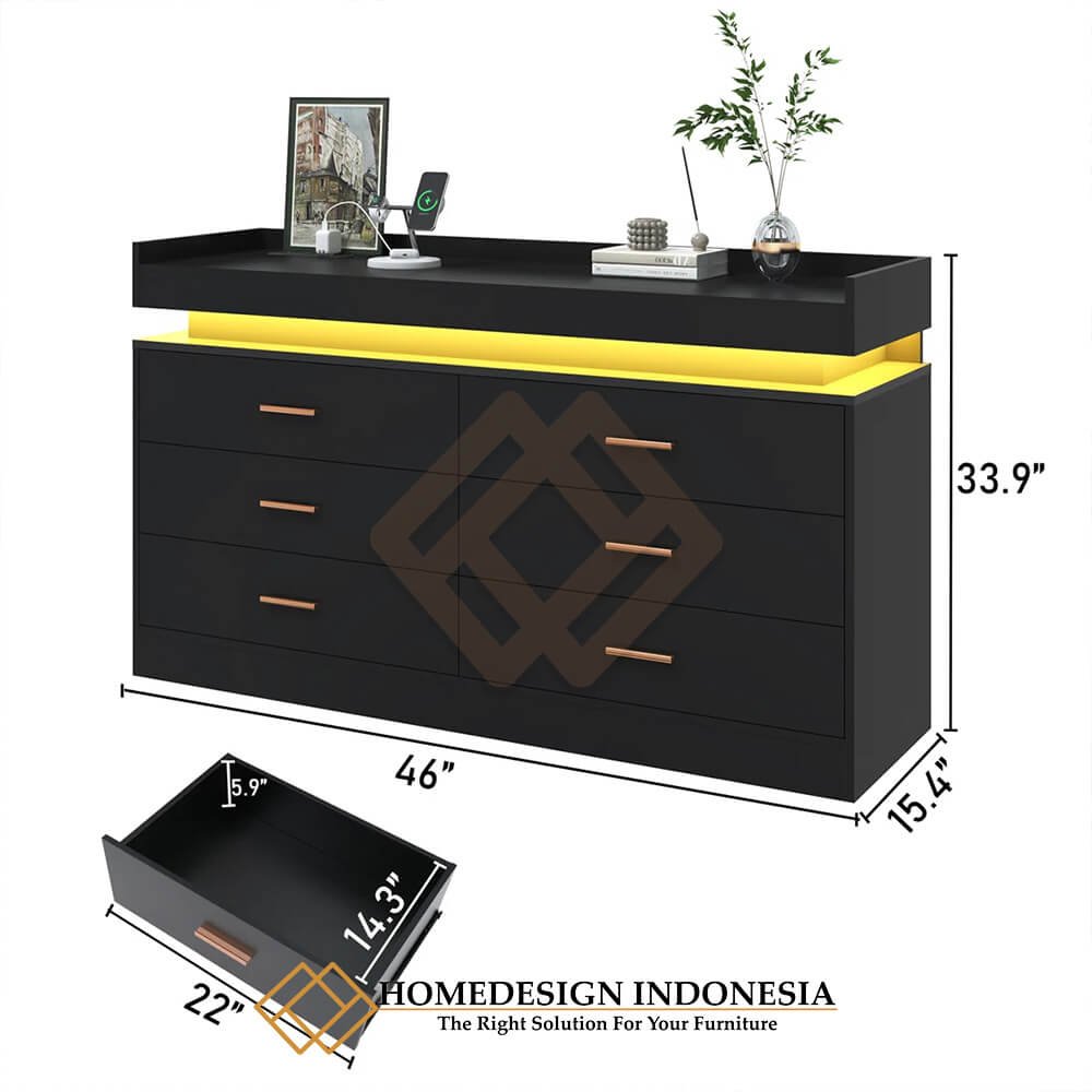 Drawer Minimalis Modern Design LED Futuristic HD-1890.2