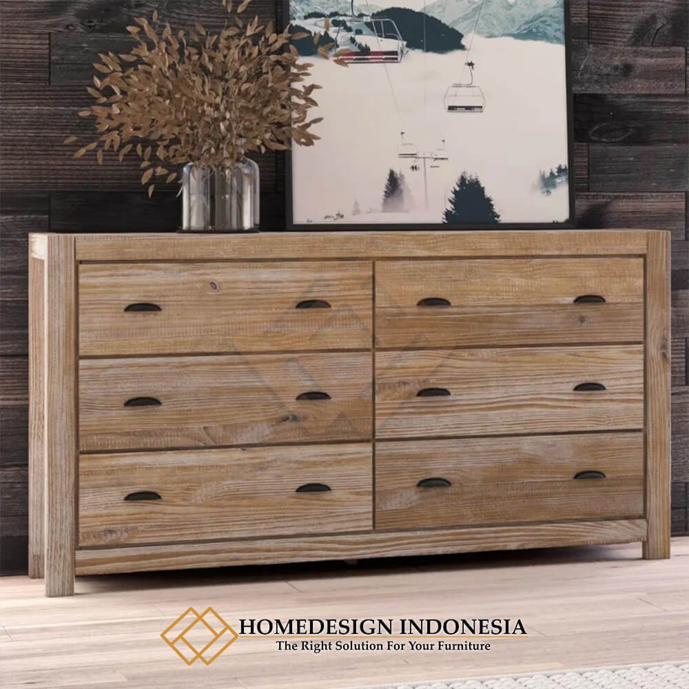 Harga Drawer Minimalis Jati Jepara Kayu Solid Kualitas Grade A HD-1891.1