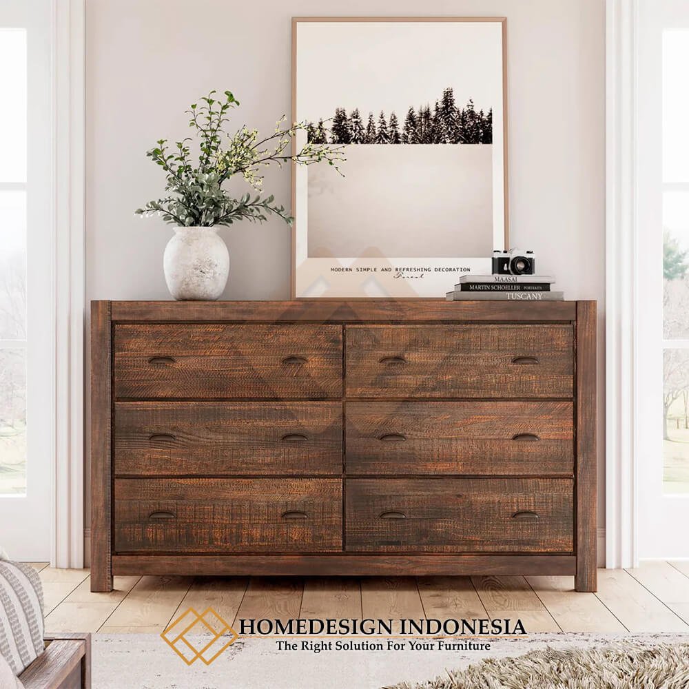 Harga Drawer Minimalis Jati Jepara Kayu Solid Kualitas Grade A HD-1891