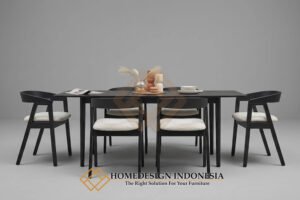 Harga Meja Makan Minimalis Jepara Elegant Black Edition HD-1841