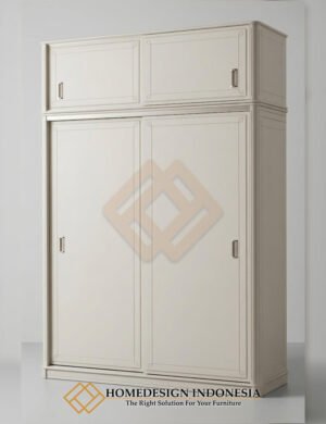 Lemari Baju Minimalis Modern Desain Pintu Geser Eksklusif HD-1856