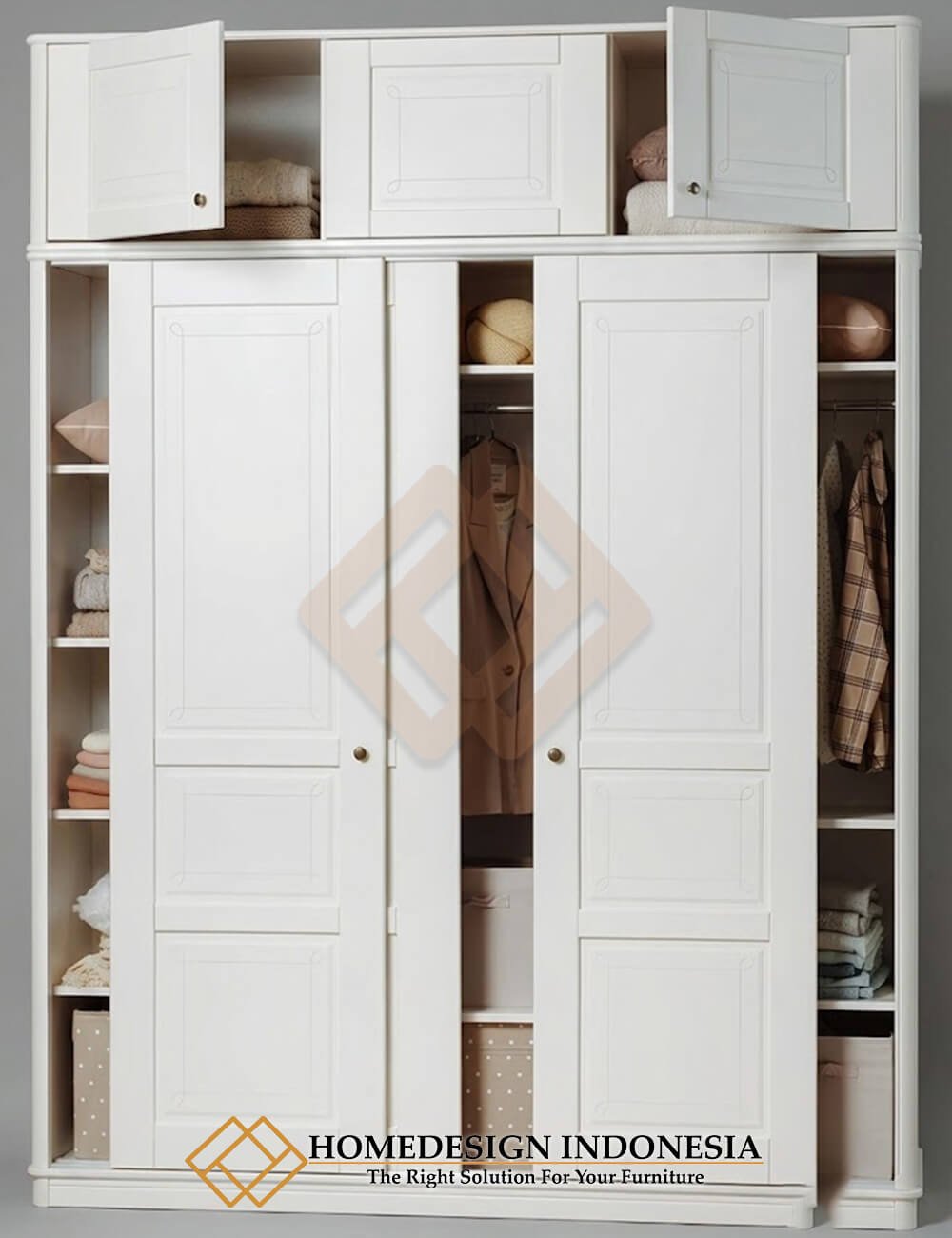 Lemari Baju Pintu Sliding Minimalis Design Furniture Premium HD-1855.1