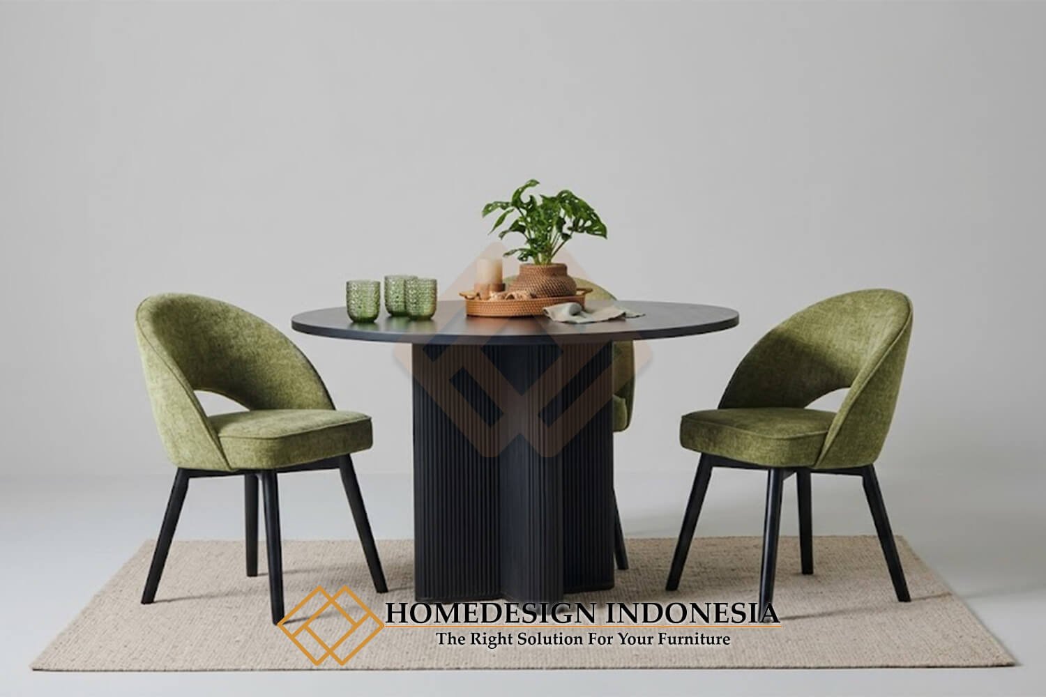 Meja Makan Bundar Minimalis Modern Eksklusif Design HD-1839