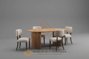 Meja Makan Minimalis Ariel Kayu Jati Solid Kualitas Premium HD-1863