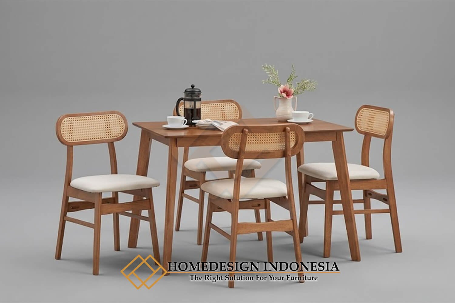 Meja Makan Minimalis Japandi Style Premium HD-1866