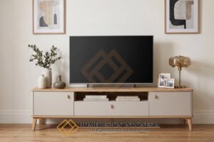 Meja TV Minimalis Jepara Rangka Kayu Jati Solid Eksklusif HD-1880