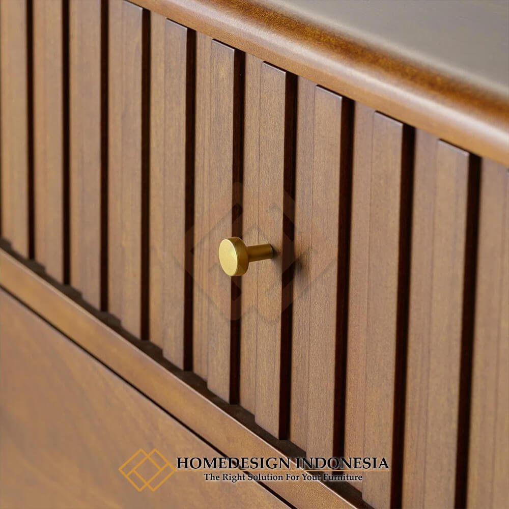 Model Drawer Minimalis Laci 6 Classic Natural Teak Wood Color HD-1892.1