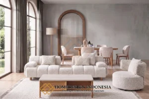 Set Sofa Modern Minimalis Rangka Kayu Jati Solid HD-1869