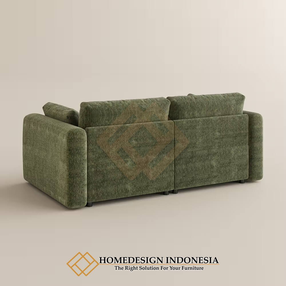 Sofa Minimalis 2 Seater Elegant Green Matcha Fabric HD-1896.1