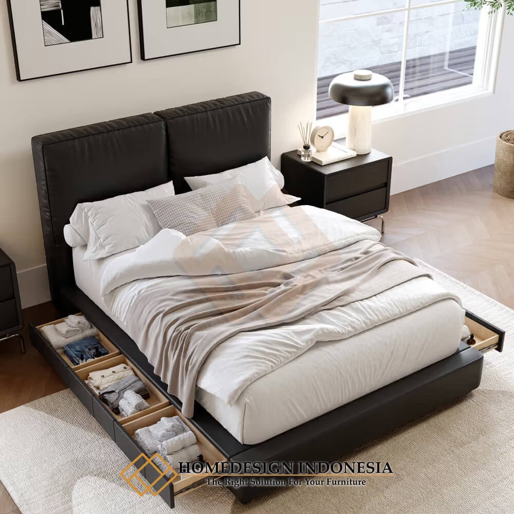 Tempat Tidur Jepara Minimalis Full Upholstery Premium Leather HD-1872.1