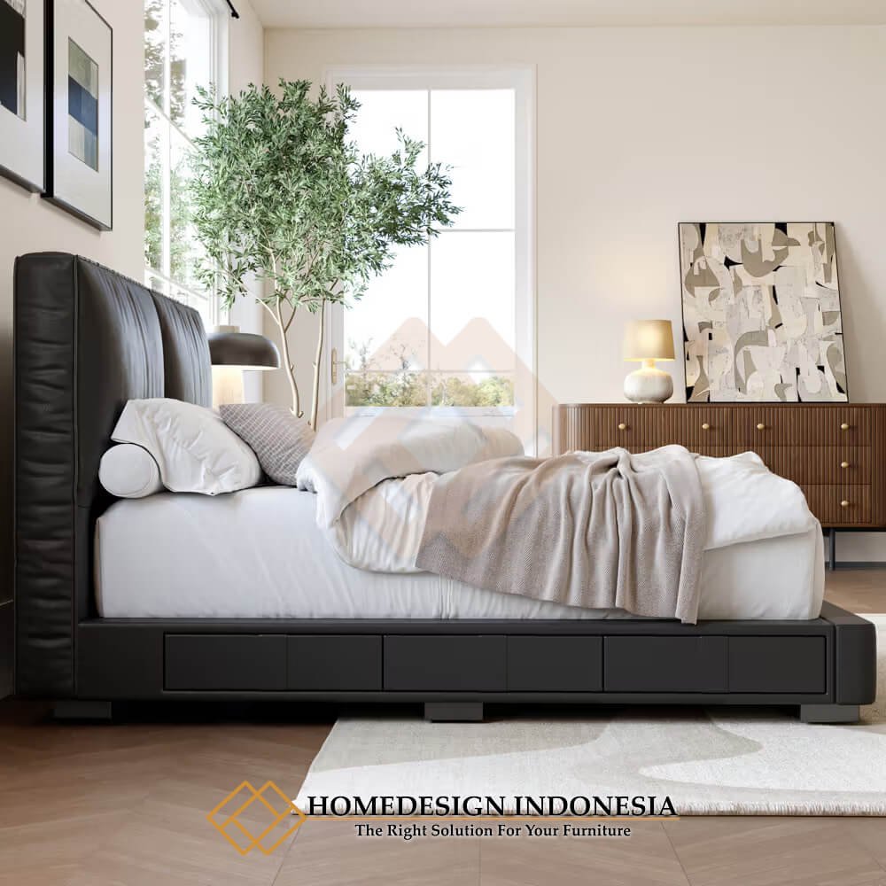 Tempat Tidur Jepara Minimalis Full Upholstery Premium Leather HD-1872.2