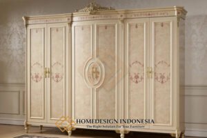 Lemari Pakaian Ukiran Mewah Jepara Cantik Painting Style HD-1926