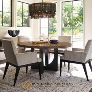 Meja Makan Bundar Minimalis Modern Design Cantik HD 1897