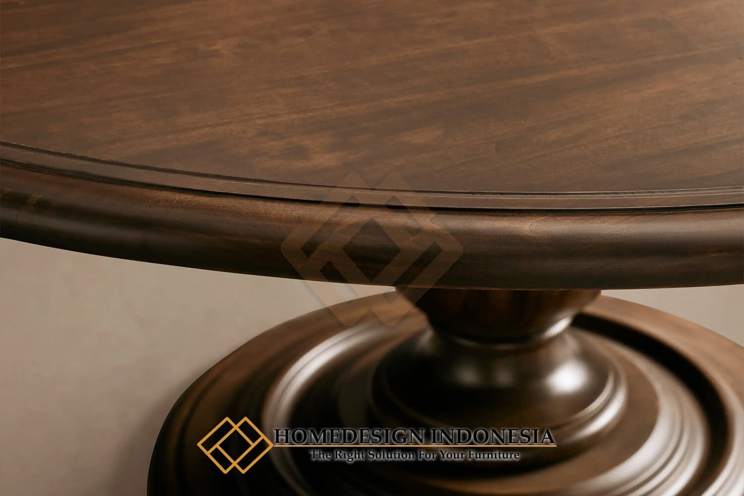 Meja Makan Jati Minimalis Bundar Premium Solid Wood HD-1912.2