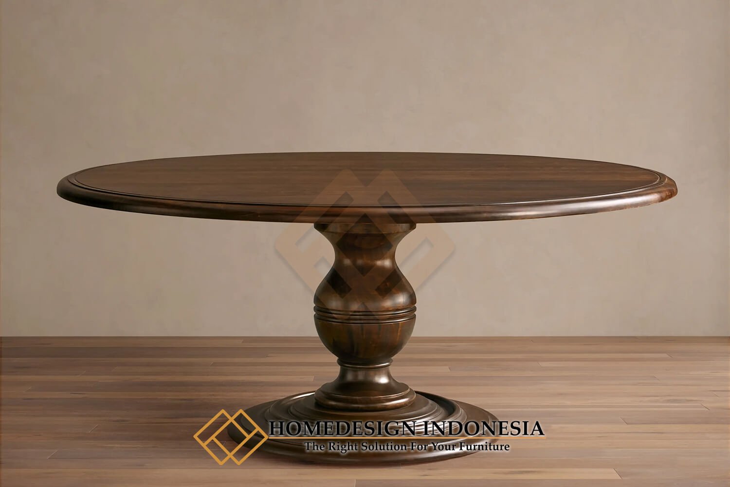 Meja Makan Jati Minimalis Bundar Premium Solid Wood HD-1912 Meja Makan Jati Minimalis Bundar Premium Solid Wood HD-1912