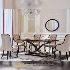 Meja Makan Mewah Minimalis Solid Duco Black Edition HD 1900