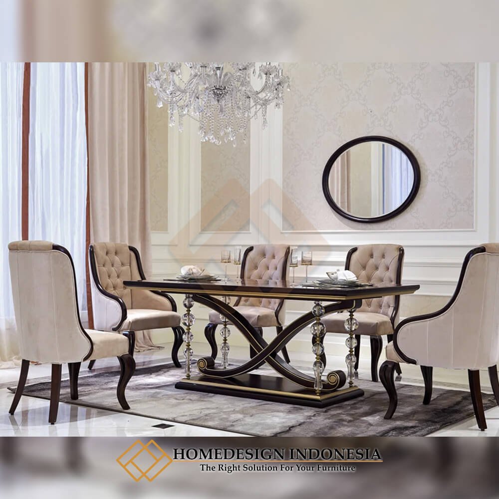 Meja Makan Mewah Minimalis Solid Duco Black Edition HD-1900