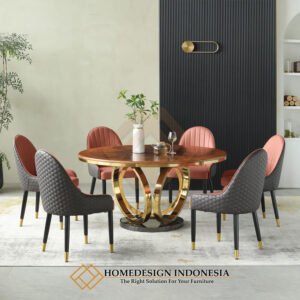 Meja Makan Minimalis Mewah Anggun Stainless Steel HD 1898