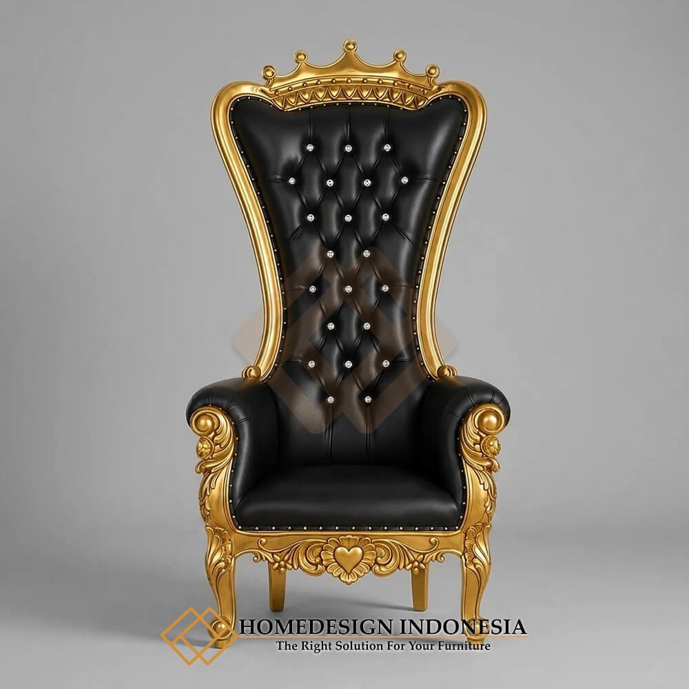 Queen Chair British Style Luxury Crown Carving HD-1907