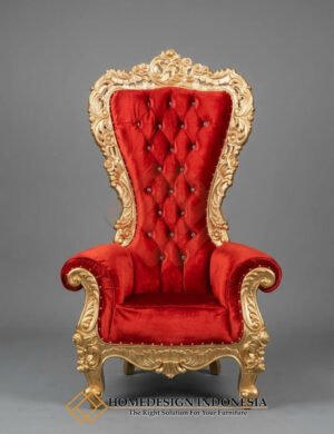 Royal Queen Chair New Carving Design Red Velvet Cantik HD-1902