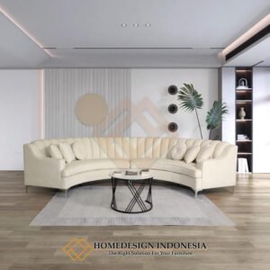 Sofa Tamu Sudut Modular Crescent Design Anggun HD-1948