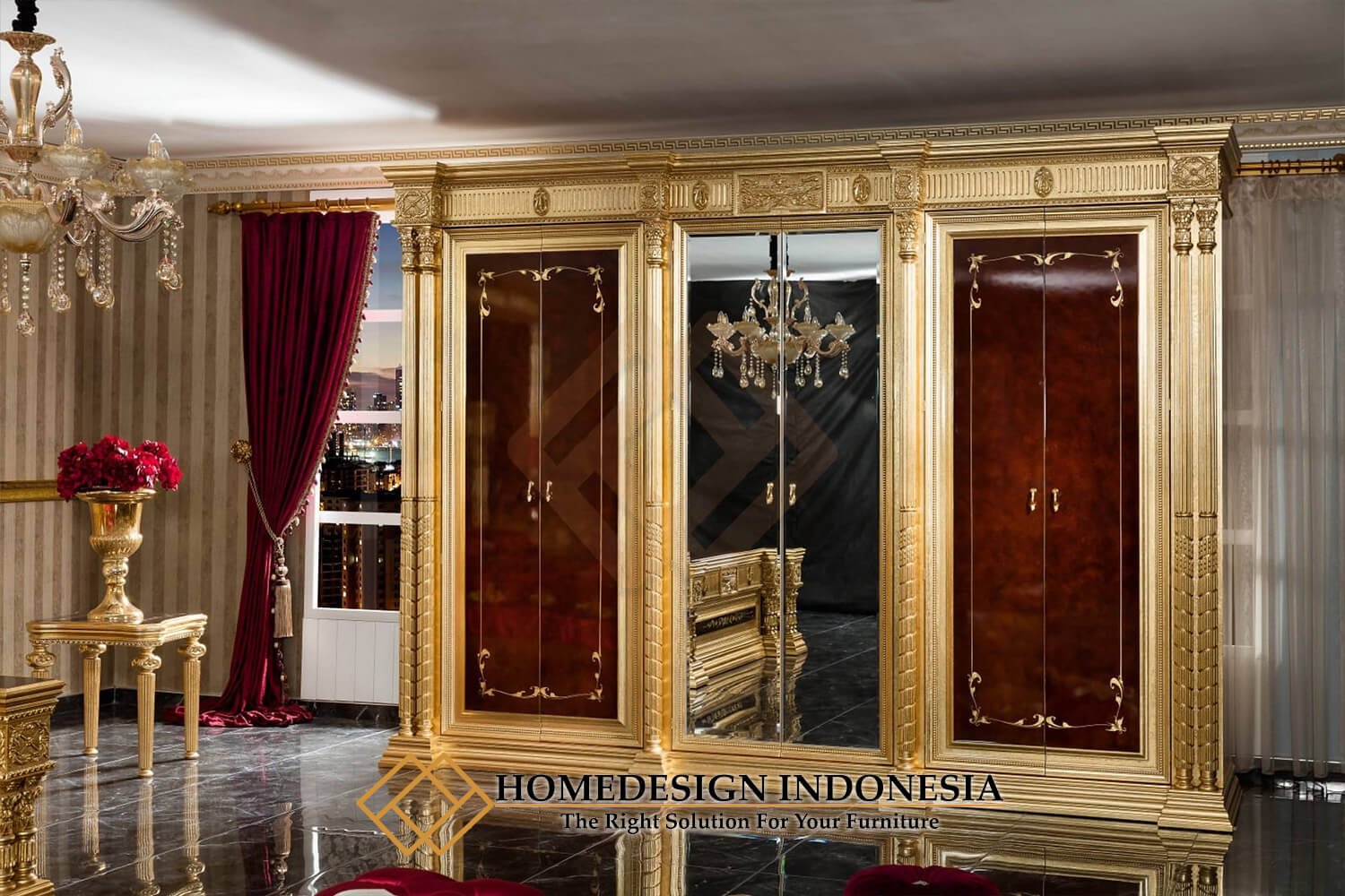 Tempat Tidur Ukiran Mewah Jepara Queen Design Luxury HD-1930.2