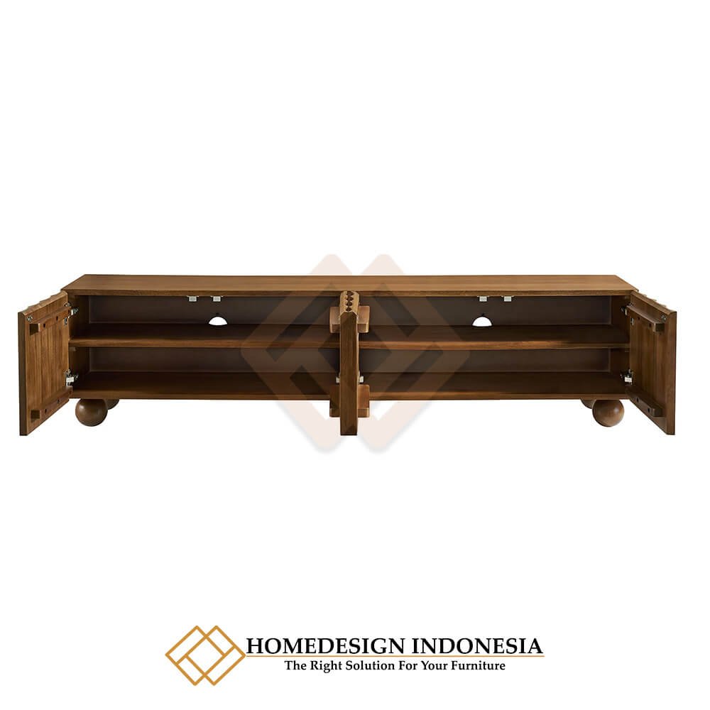 Bufet TV Jati Minimalis Kayu Solid Modern Desain Cantik HD-1988.2