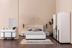 Set Kamar Tidur Minimalis Terbaru Solid Duco White Glossy Premium HD-1956