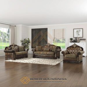 Sofa Mewah Jati Jepara Gorgeous Crown Carved Design HD-1974